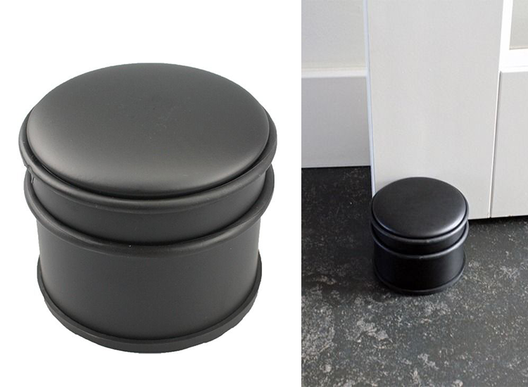 GS Deurstopper Zwart - 1,1kg - Voor Binnen en Buiten - Deurbuffer Ø9,5 x 8 cm 