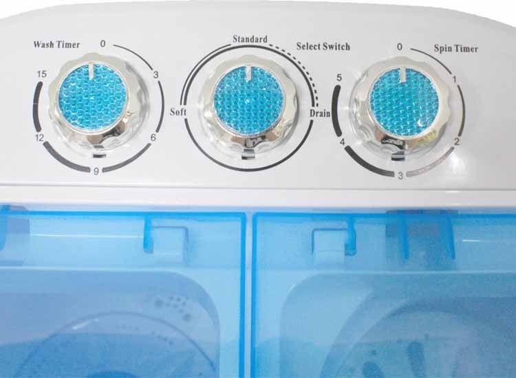 Lowander mini wasmachine - Met centrifuge en dubbele trommel - Campingwasmachine - 5KG - Wit