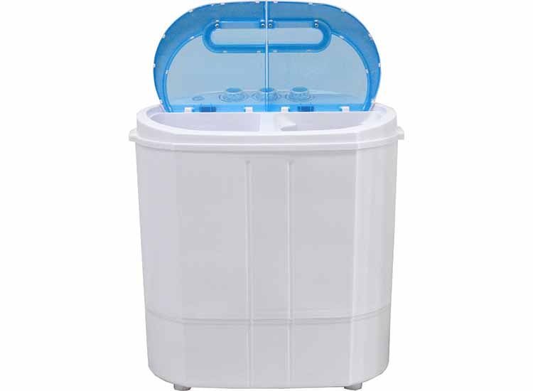 Lowander mini wasmachine - Met centrifuge en dubbele trommel - Campingwasmachine - 5KG - Wit