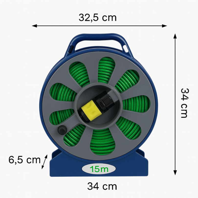 Nexxt Tuinslang met haspel - Oprolbaar - 15 meter