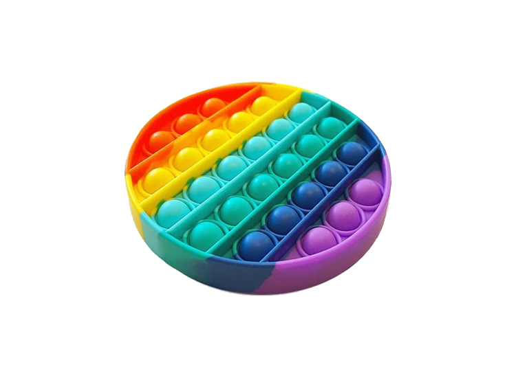 Pop It Fidget Regenboog - Ronde vorm - Multi color - Pop it fidget toy 1+1 Gratis