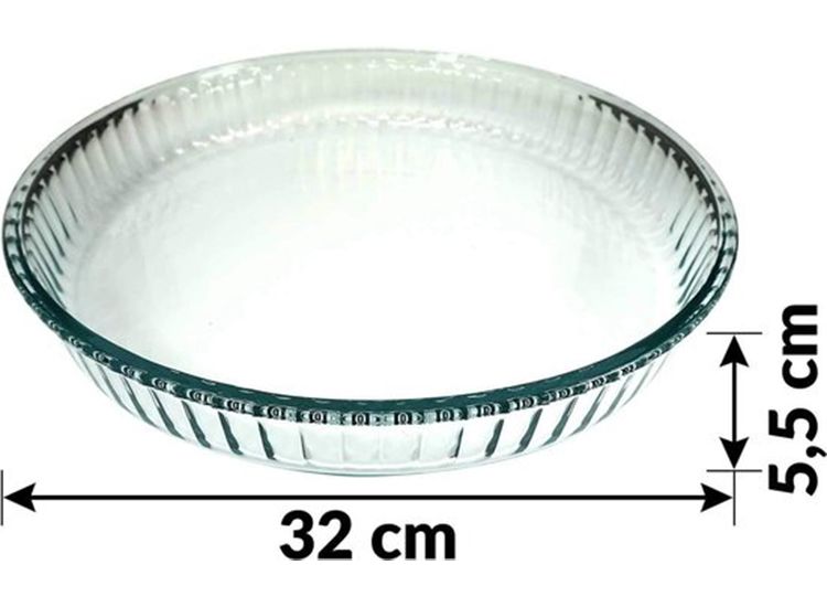 Borcam Ronde ovenschaal - Glas - 2 stuks - 26 en 32 cm