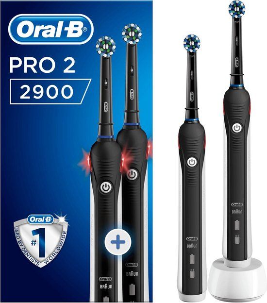 Recensie Nutteloos onwettig Oral-B Pro 2 2900 CrossAction - Elektrische Tandenborstel - 2 stuks- Zwart  | Dealdonkey