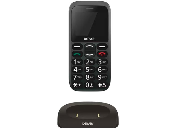 Denver BAS-18300M - GSM - Senioren mobiele telefoon - 2G - SOS knop - Oplaadstation