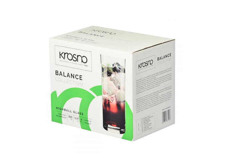 Krosno Balance Collection - Longdrinkglazen - Set van 6 - 500ml