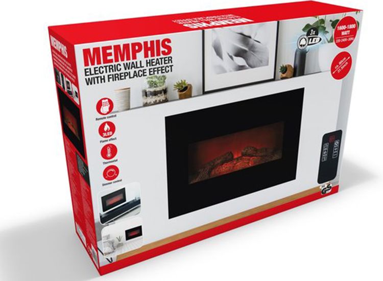 Classic Fire Elektrische Sfeerhaard met verwarming - Memphis