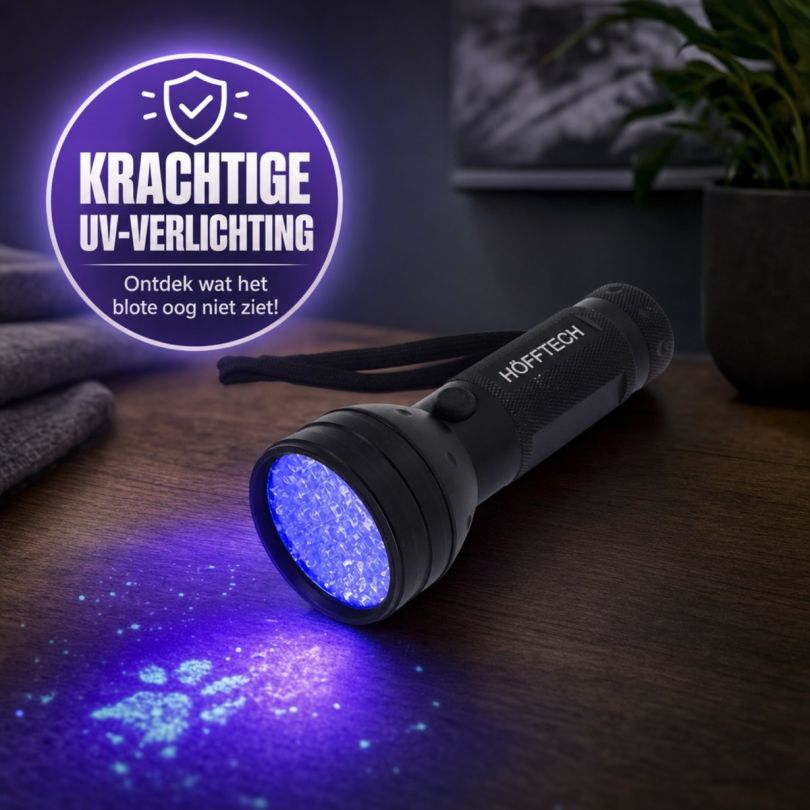 Höfftech Uv Zaklamp 51 Led - Zwart
