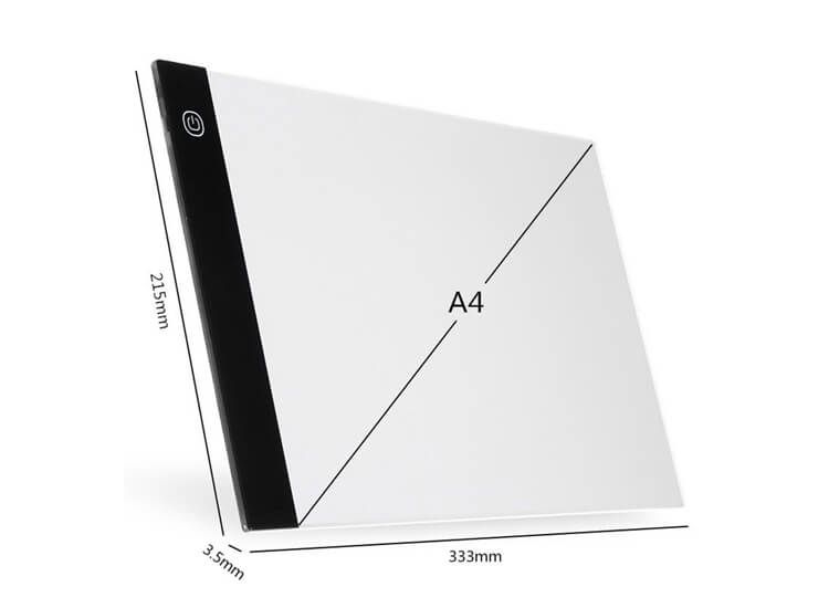LED lightpad A4 tekenbord - dimbaar