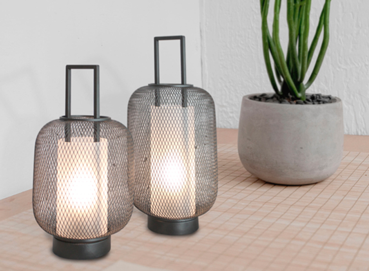 FlinQ LED lantaarn - set van groot en klein - zwart - stijlvol