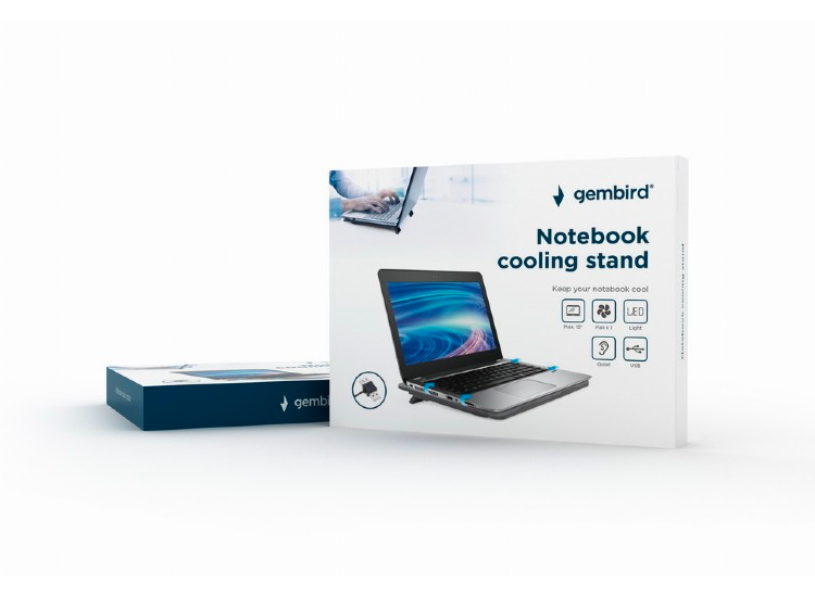 Gembird Laptopstandaard - Met Koeling - Zwart