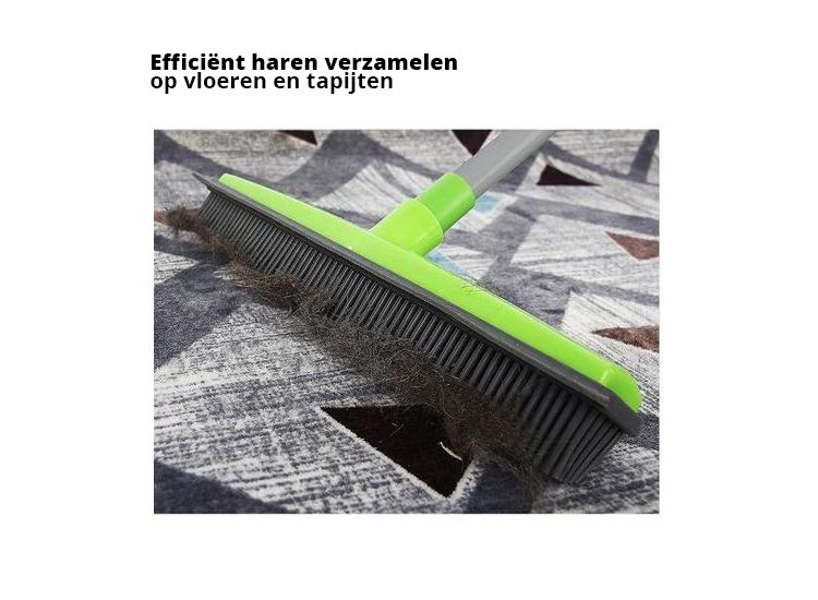 Rubberen bezem - zwart - Instelbaar - Geschikt voor haren/zwembad 