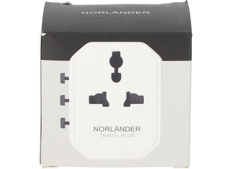 Norlander Universele wereldstekker - Reisstekker - USA/AUS/UK/EU Stekker - USB-A & USB-C Aansluiting - Wit