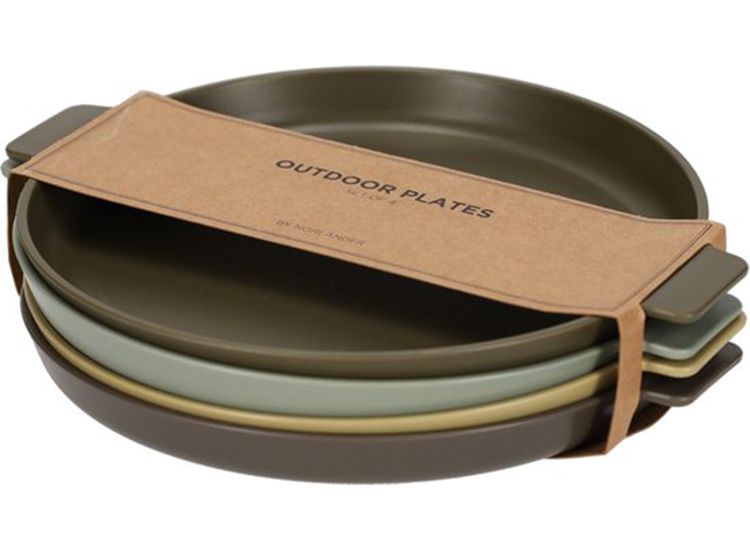 Norlander Outdoor borden - Camping servies - Ronde / Ovalen borden - Set van 4 - Multikleur