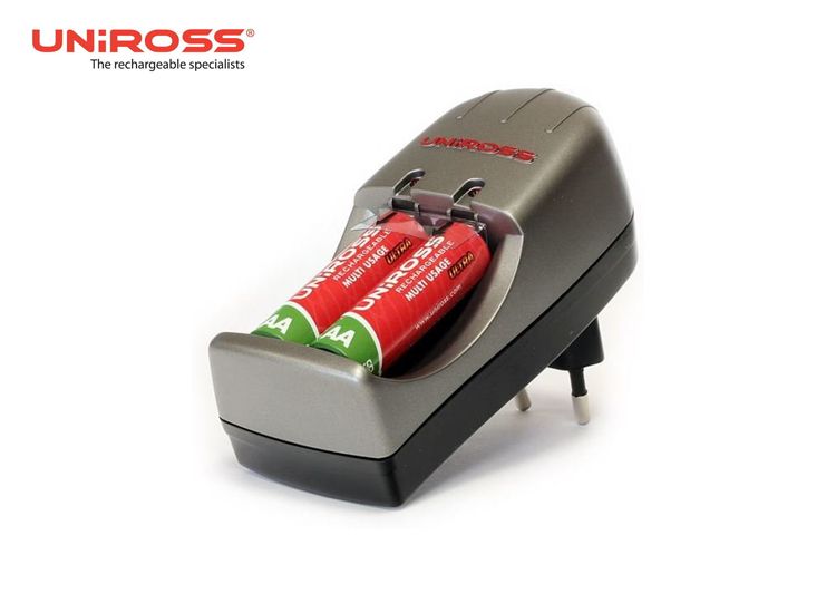 Uniross compact Mini - 2100 mAh - Oplader inclusief 4xAA batterijen