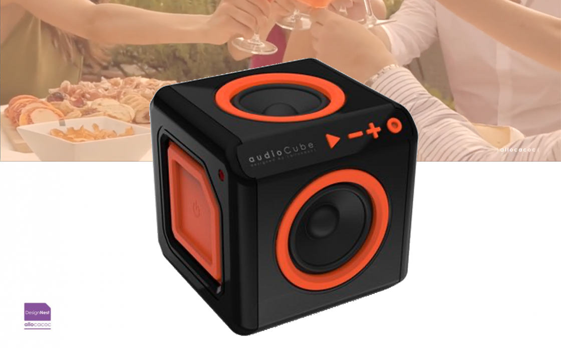 AudioCube bluetooth speaker voor thuis en onderweg - Oranje/Zwart