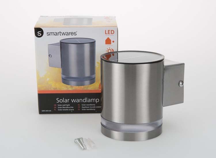 Smartwares DS Solar wandlamp – Zonne-energie – LED lamp - Zilver