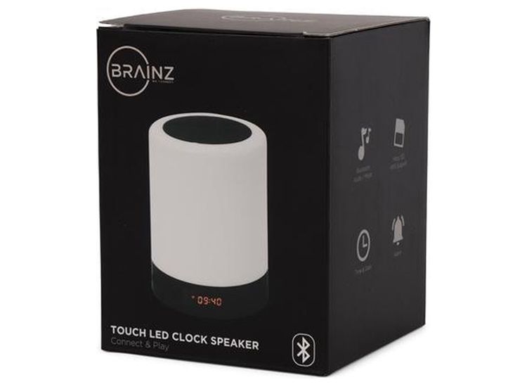 BRAINZ LED Speaker Klok - Wit & RGB - Wekker
