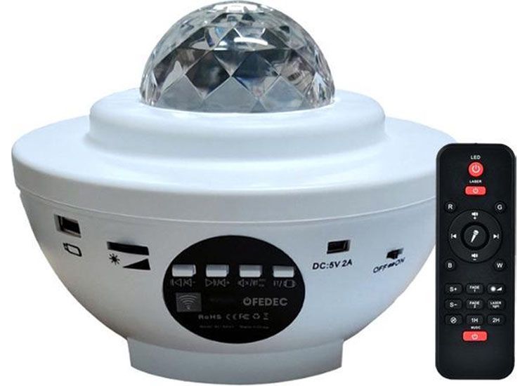 Fedec LED Sterrenprojector met ingebouwde speaker - Met afstandsbediening - Wit
