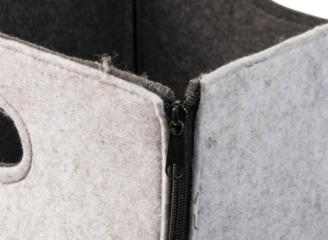 Gusta Opbergmand - Grijs - Vilt met Ritsen - 30x30x30cm