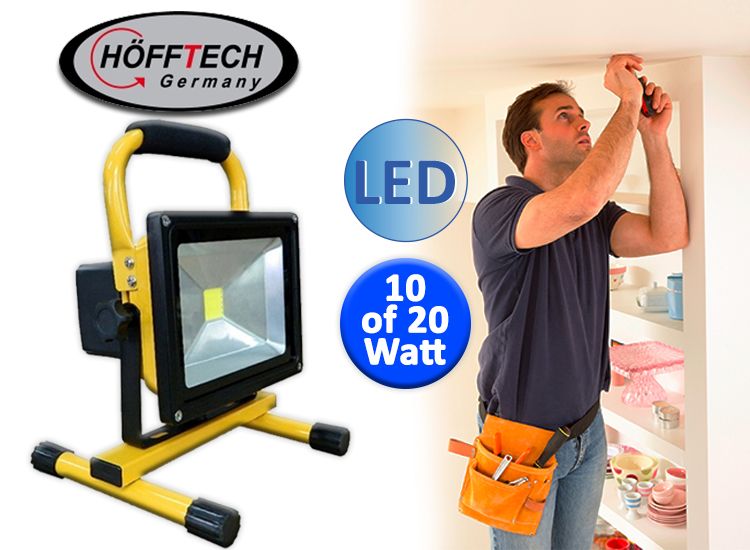 Hofftech oplaadbare LED-Bouwlamp (10W of 20W)