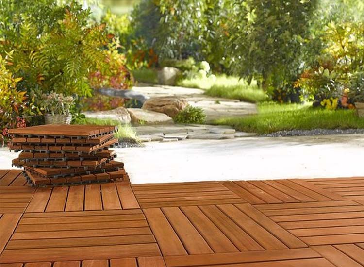 Gardentiles houten tuintegels - terrastegels 30 x 30cm = Pakket van 4