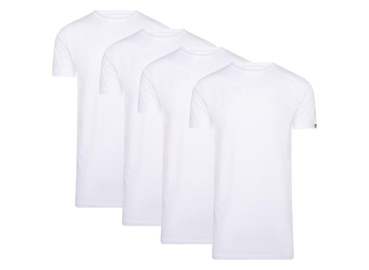4-pack Cappuccino witte T-Shirt ronde hals - Extra Lange T-shirts
