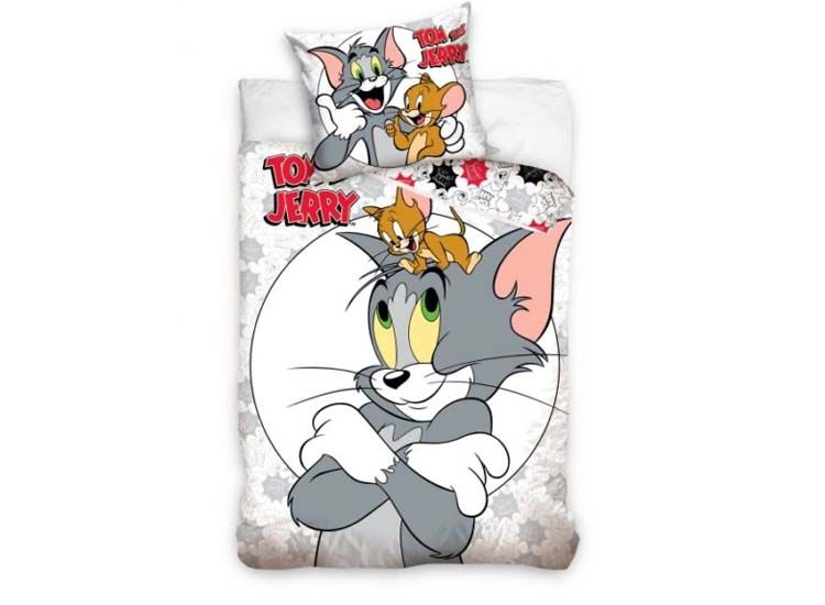 Tom & Jerry Dekbedovertrek – Grijs – 140x200 cm