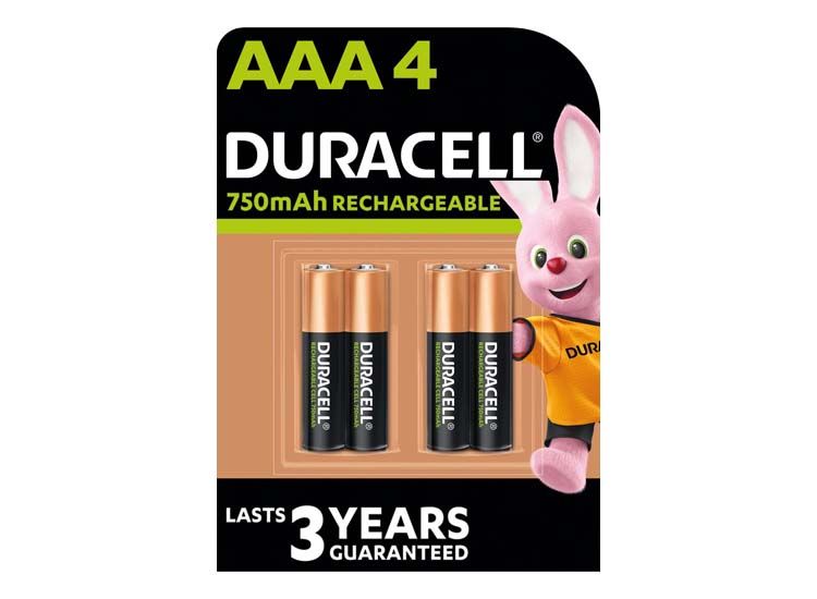 Duracell Rechargeable AAA 750mAh batterijen - oplaadbare batterijen - 4 stuks