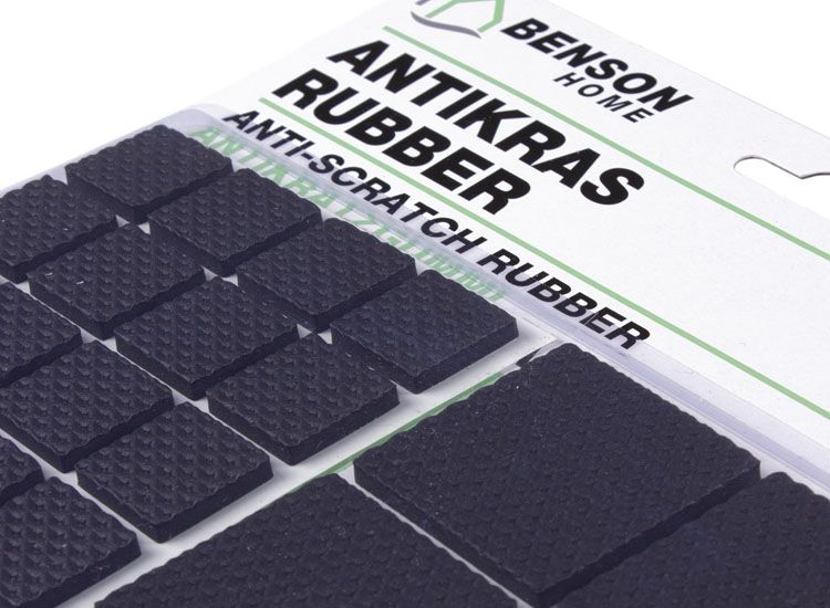Benson Antikras rubbers - vloerbeschermers - 168 stuks - zwart 