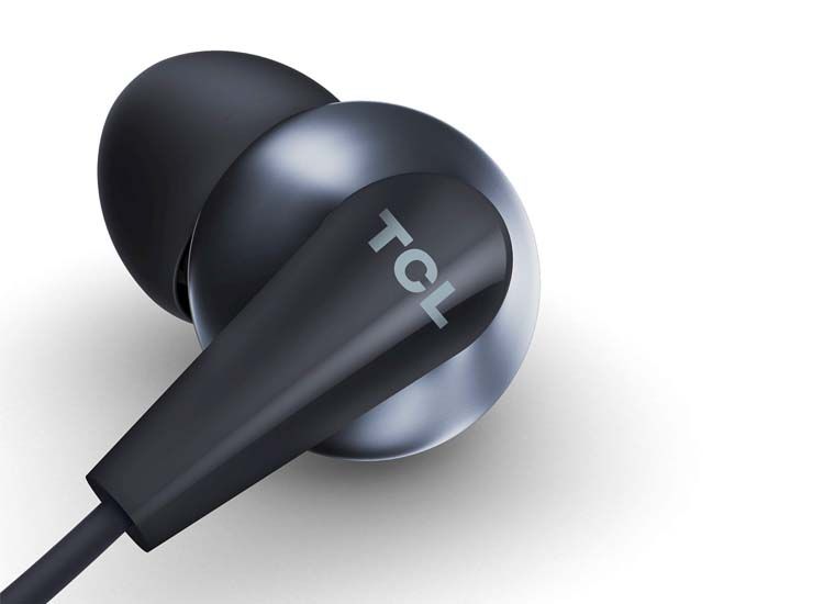 TCL earphones dual drivers Hi-Res dynamic coil + piezo driver, with pouch - blue