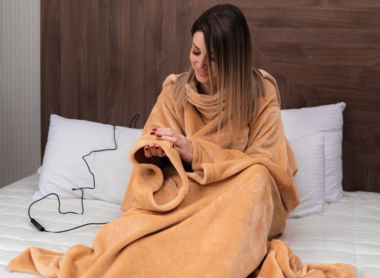 Zydante Home Elektrisch deken met mouwen 183x155cm - Beige