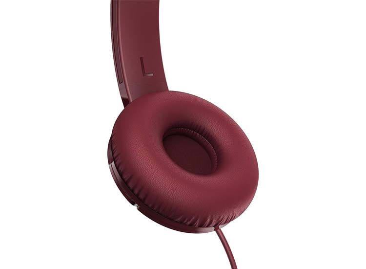 TCL Foldable Wired Headphones with Mic - burgundy crush