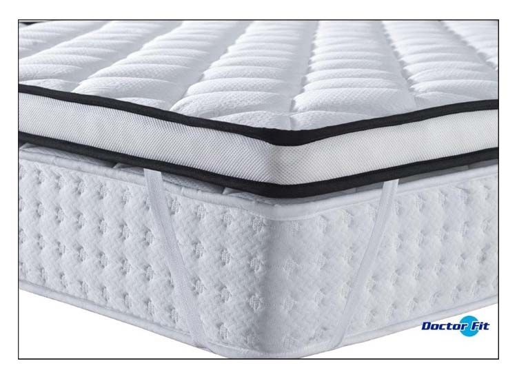 Doctor Fit - Matras Topper - Bamboe - Wit - 180x200x8 cm