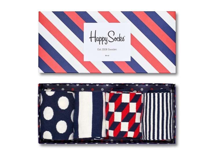 Happy Socks Stripe Giftbox - Maat 41-46 - 4 paar