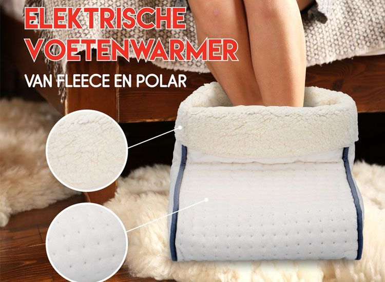 DEKO Elektrische voetenwarmer - Inclusief afstandsbediening - 3 Warmte standen - Wit