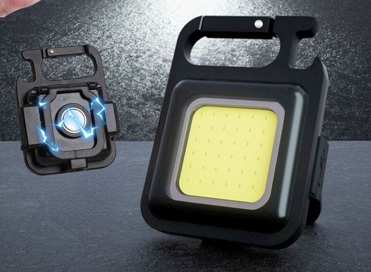 Hofftech Sleutelhanger zaklamp - COB LED - Oplaadbaar 