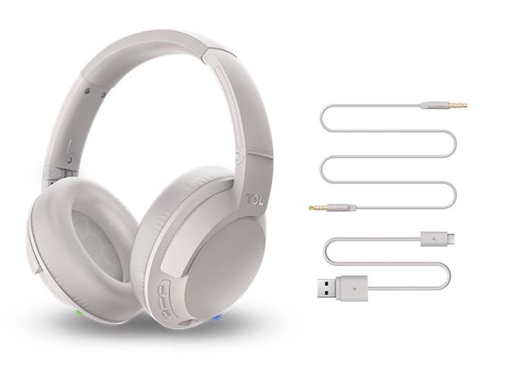 TCL Foldable ANC Headphones with 30h playtime - cement gray
