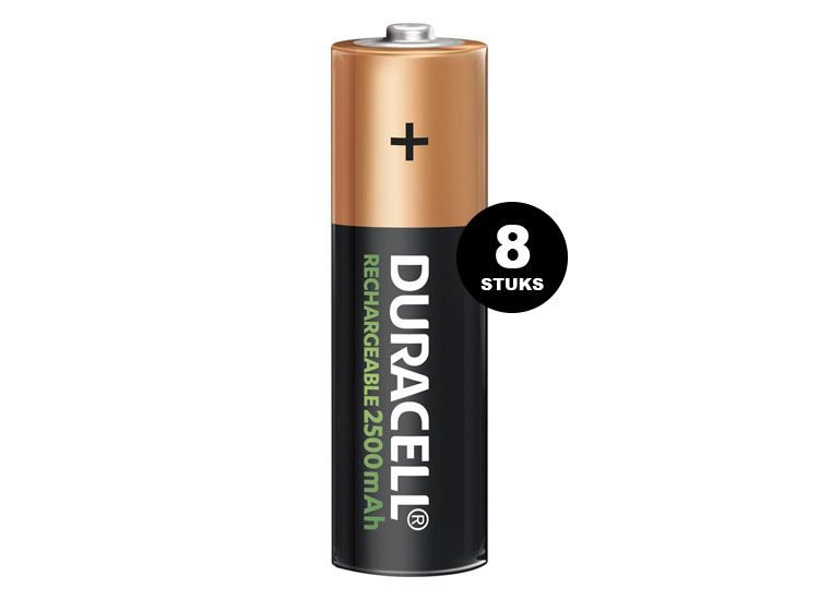 Duracell Rechargeable AA 2500mAh batterijen - oplaadbare batterijen - 8 stuks