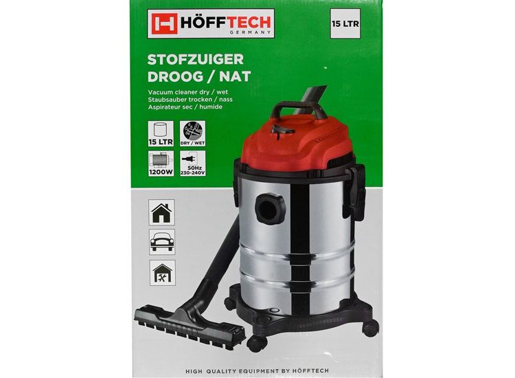 Hofftech HT1200 Stofzuiger - Nat & Droog - 1200 W - 15 Liter