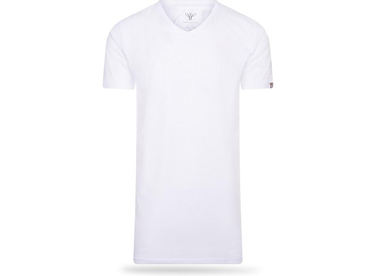 4-pack Cappuccino Witte T-Shirt V-hals - Extra Lange T-shirts