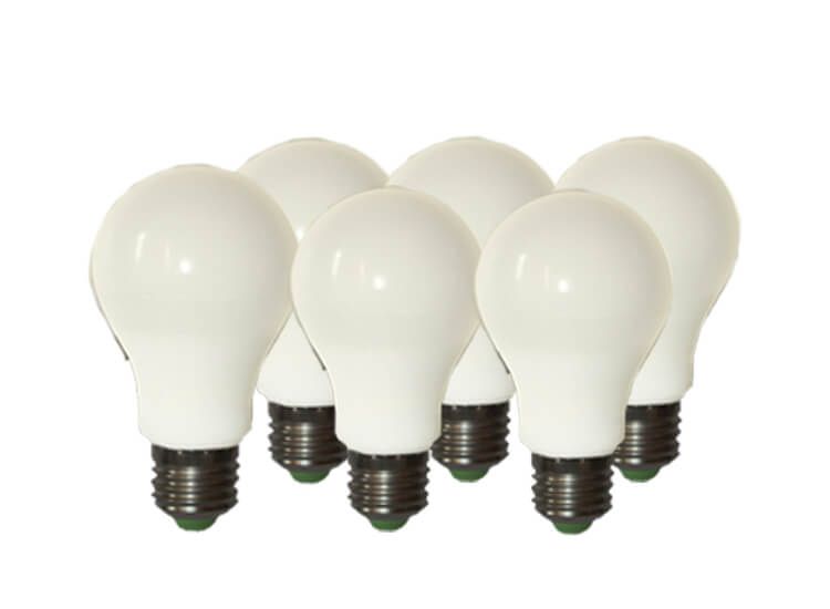 Quintezz set van 6 dimbare led-lampen E27- Warm-witte verlichting