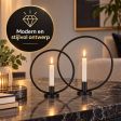 Hi Ringkandelaars Set Van 2 - Zwart
