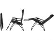 909 Outdoor - Ligstoel - met Hoofdkussen - Verstelbare Rug- en Voetleuning - Staal - 92 x 65 x 114 cm - Inklapbaar - Zwart