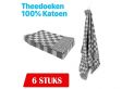 Kitchen Towel Theedoek 65 x 65cm - Zwart - 6 stuks