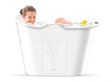 FlinQ Bath Bucket Premium Wit - Zitbad 2022 - Met Temperatuurmeter - Upgrade Bath Bucket voor Volwassenen en Kinderen - Wit