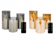 3 FlinQ LED Kaarsen met Bewegende Vlam in Smoked Glass
