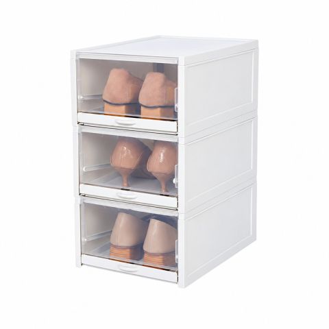 Fedec Schoenenboxen Stapelbaar - Wit/transparant