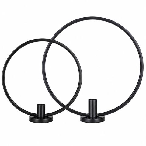 Hi Ringkandelaars Set Van 2 - Zwart