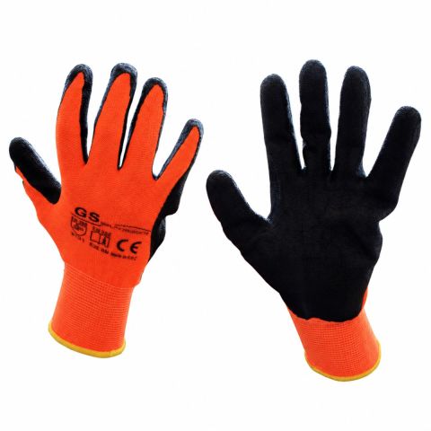Gs Werkhandschoenen Nitril Coating, Maat 9, 2 Paar - Oranje/zwart