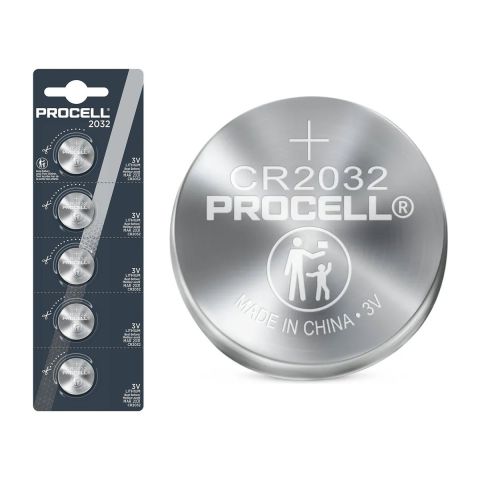 Procell Knoopcelbatterijen Cr2032 3v 5 Stuks - Zilver